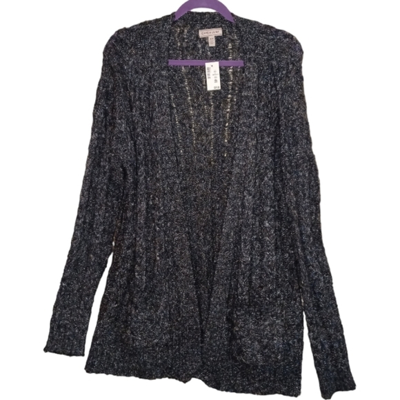 NEW CAPE JUBY Women's Medium Knit Gray/Blue Cardigan Sweater NWT - Picture 1 of 12